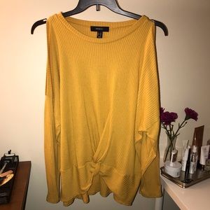 Yellow cold shoulder top